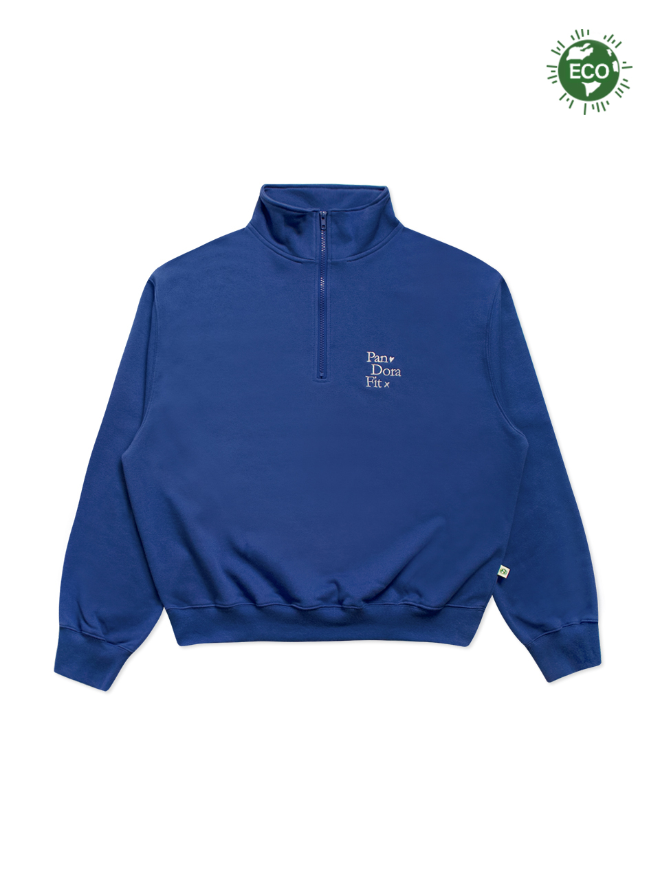 Half Zip-up Sweatshirt Blue